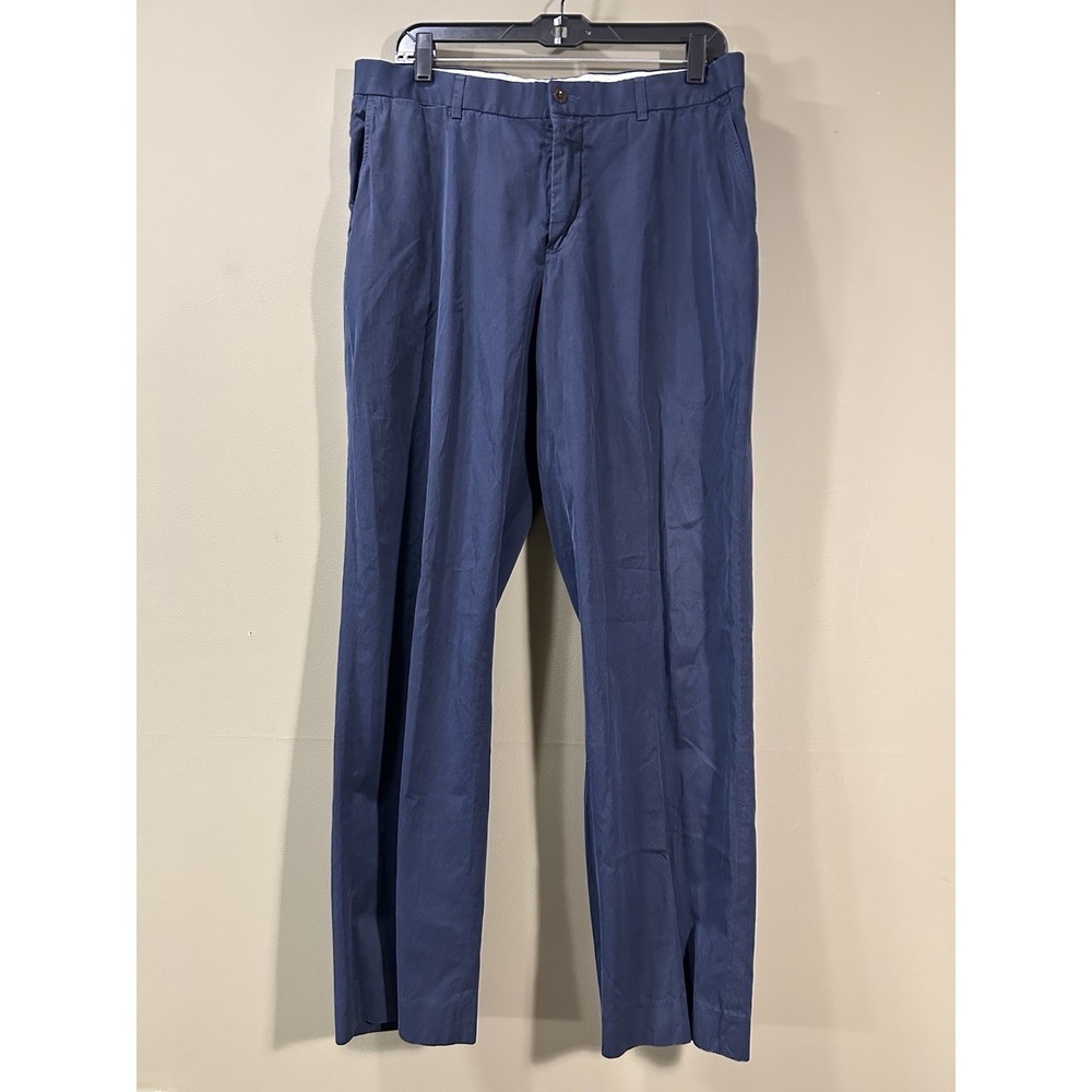 Vtg Polo Ralph Lauren Pants Mens Sz 34x30 Navy Blue Silk Blend Trousers Timeless
